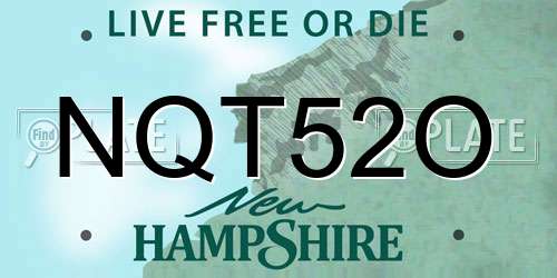 NQT52O New Hampshire License Plate