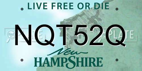 NQT52Q New Hampshire License Plate