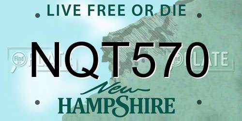 NQT570 New Hampshire License Plate