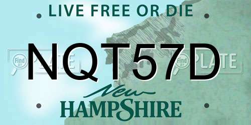 NQT57D New Hampshire License Plate