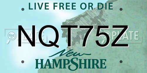 NQT75Z New Hampshire License Plate
