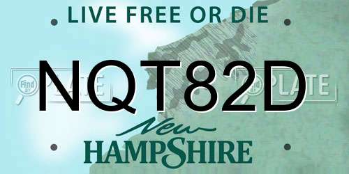 NQT82D New Hampshire License Plate