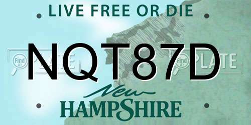 NQT87D New Hampshire License Plate