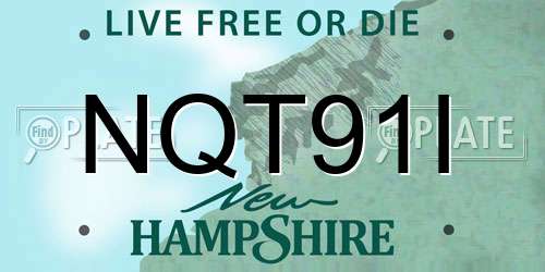 NQT91I New Hampshire License Plate