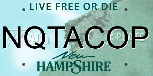 NQTACOP New Hampshire License Plate