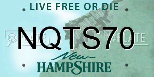 NQTS70 New Hampshire License Plate