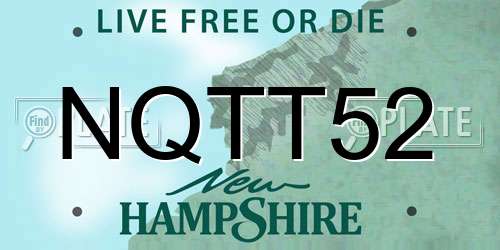 NQTT52 New Hampshire License Plate