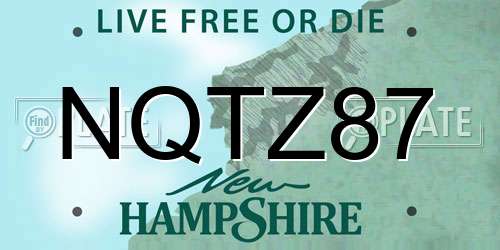 NQTZ87 New Hampshire License Plate