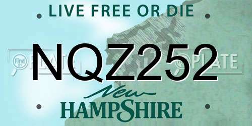 NQZ252 New Hampshire License Plate