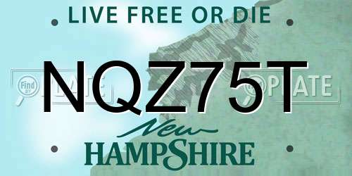 NQZ75T New Hampshire License Plate