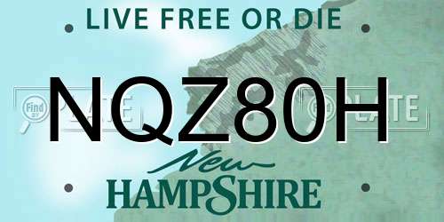 NQZ80H New Hampshire License Plate