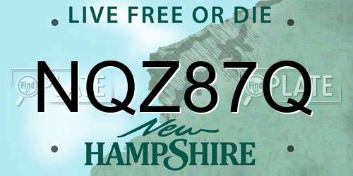 NQZ87Q New Hampshire License Plate
