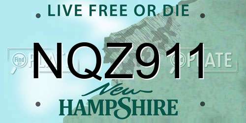 NQZ911 New Hampshire License Plate