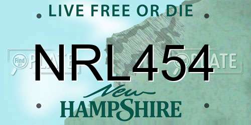 NRL454 New Hampshire License Plate