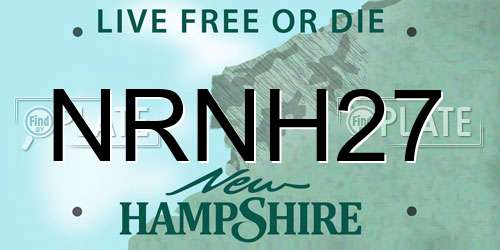 NRNH27 New Hampshire License Plate