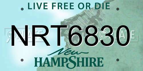 NRT6830 New Hampshire License Plate