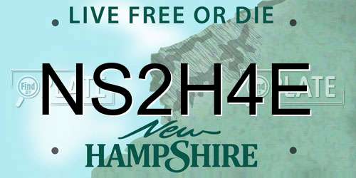 NS2H4E New Hampshire License Plate