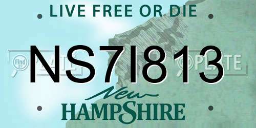 NS7I813 New Hampshire License Plate