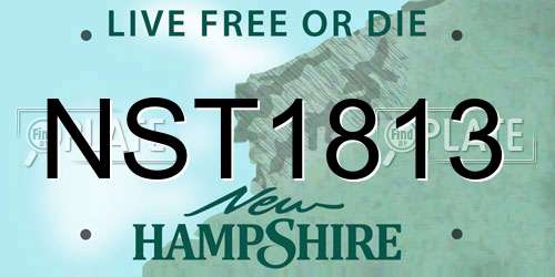 NST1813 New Hampshire License Plate