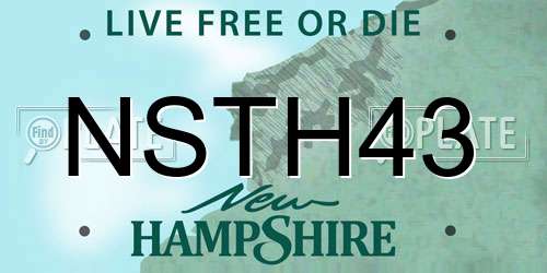 NSTH43 New Hampshire License Plate