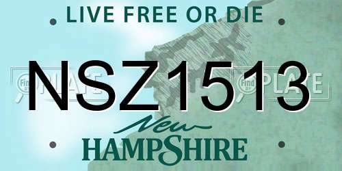 NSZ1513 New Hampshire License Plate