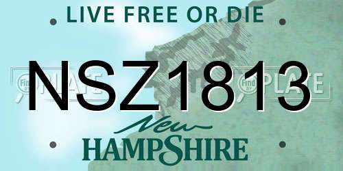 NSZ1813 New Hampshire License Plate