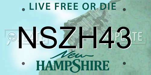 NSZH43 New Hampshire License Plate