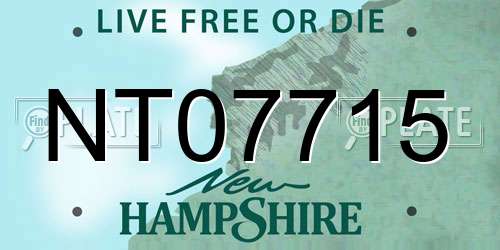 NT07715 New Hampshire License Plate
