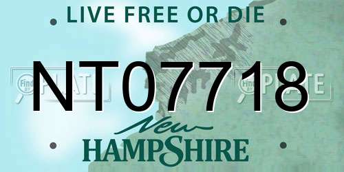 NT07718 New Hampshire License Plate