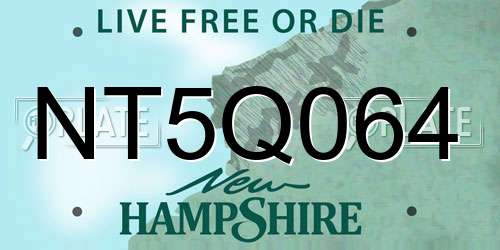 NT5Q064 New Hampshire License Plate