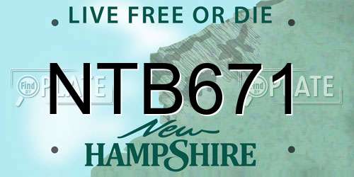 NTB671 New Hampshire License Plate