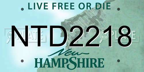 NTD2218 New Hampshire License Plate