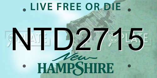 NTD2715 New Hampshire License Plate