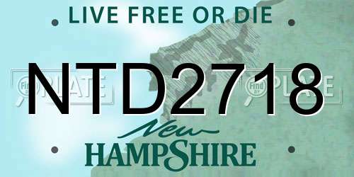 NTD2718 New Hampshire License Plate