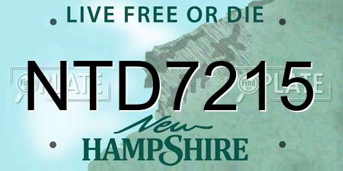 NTD7215 New Hampshire License Plate