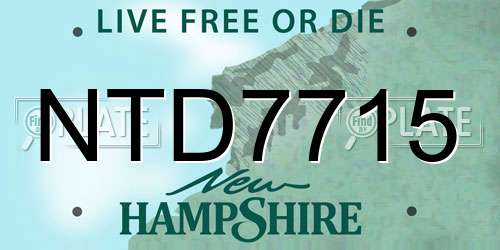 NTD7715 New Hampshire License Plate