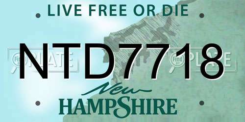 NTD7718 New Hampshire License Plate