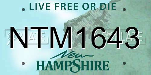NTM1643 New Hampshire License Plate