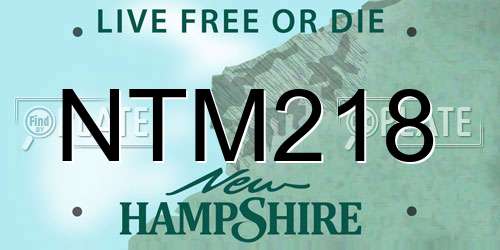 NTM218 New Hampshire License Plate