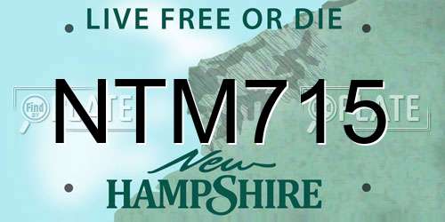 NTM715 New Hampshire License Plate