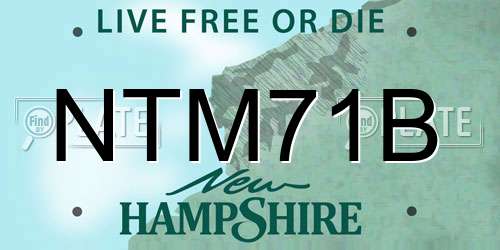 NTM71B New Hampshire License Plate