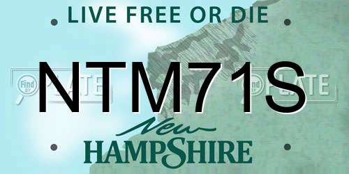 NTM71S New Hampshire License Plate