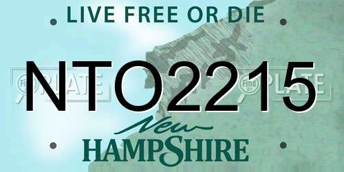 NTO2215 New Hampshire License Plate