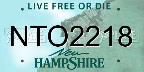 NTO2218 New Hampshire License Plate