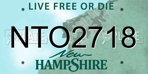 NTO2718 New Hampshire License Plate