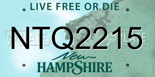 NTQ2215 New Hampshire License Plate