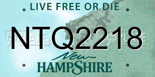 NTQ2218 New Hampshire License Plate