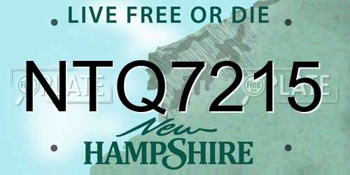 NTQ7215 New Hampshire License Plate