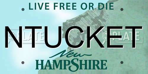 NTUCKET New Hampshire License Plate