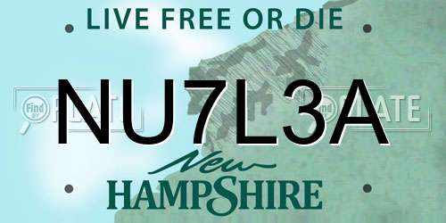 NU7L3A New Hampshire License Plate